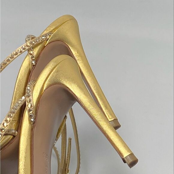 Andrea Wazen Leather & Crystal Pumps size 39.5 - Picture 12 of 16